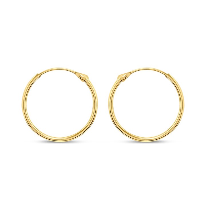 14ct Gold 12mm Hinged Hoop Earrings - G1337