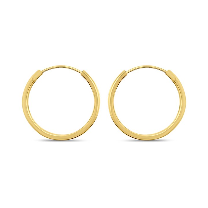 14ct Gold 13mm Hinged Hoop Earrings - G1339