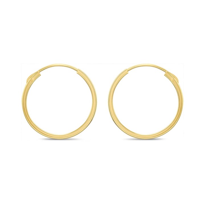 14ct Gold 13mm Hoop Hinged Earrings - G1342