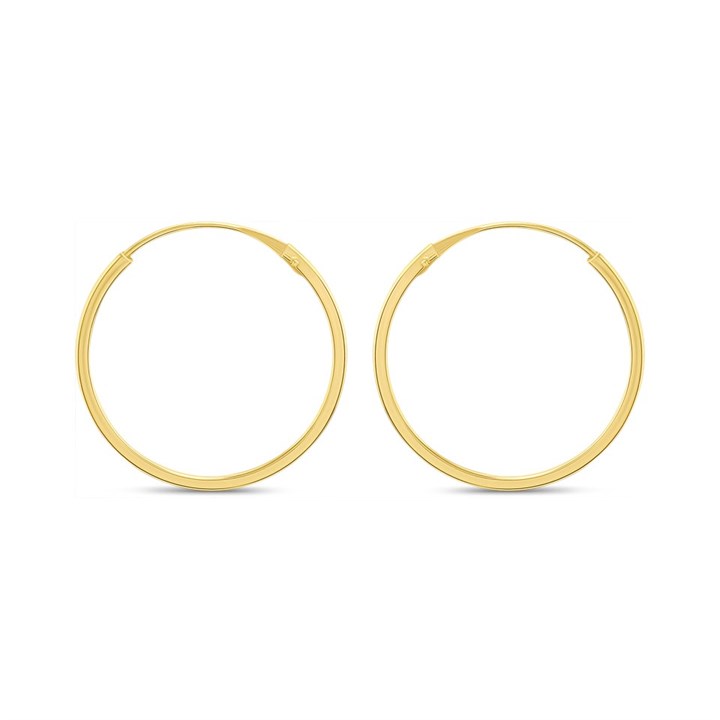 14ct Gold 17mm Hinged Hoop Earrings - G1344