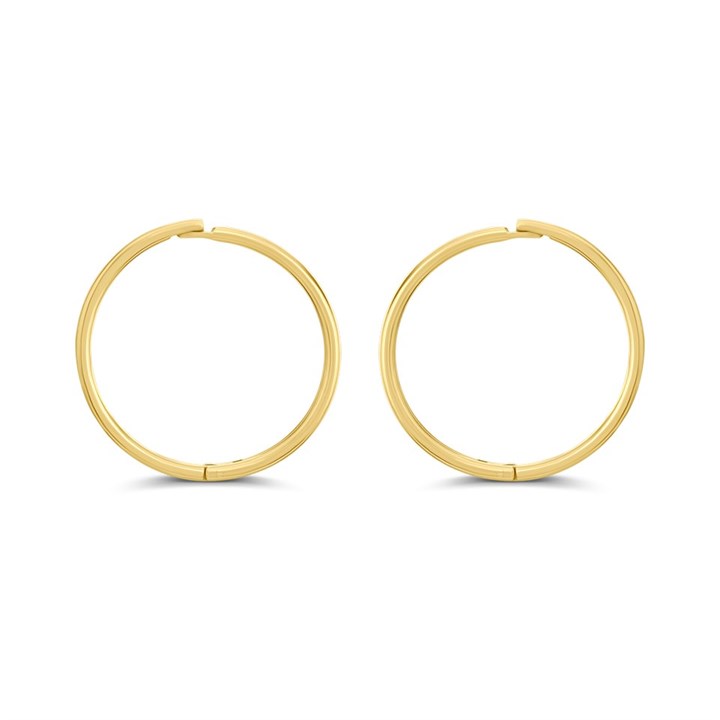 9ct Gold 14mm Plain Hinged Sleeper - G2225