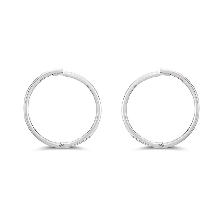 9ct White Gold 12mm Plain Hinged Sleeper - G2227