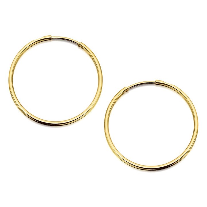 9ct Gold Hoop Earrings - 20mm - G2348