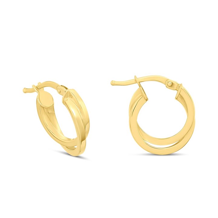 9ct Gold Double Twist Hoop Earrings - G24100