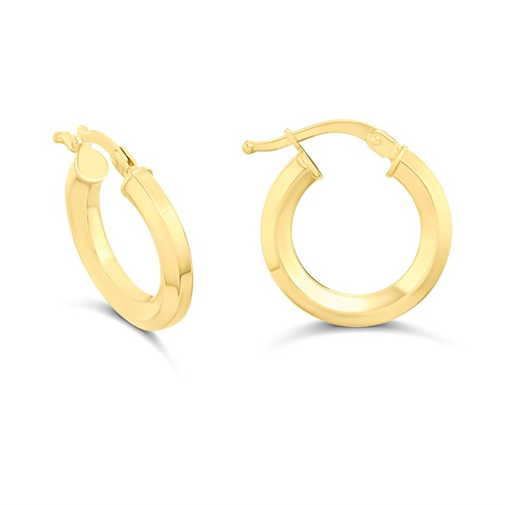 9ct Gold Grooved Hoop Earrings - G2499