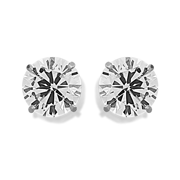 9ct Gold Cubic Zirconia Stud Earrings - 7mm - G3019