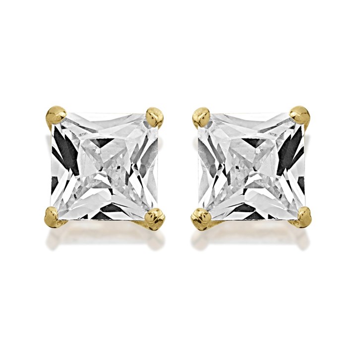 9ct Gold Cubic Zirconia Stud Earrings - 5mm - G32106