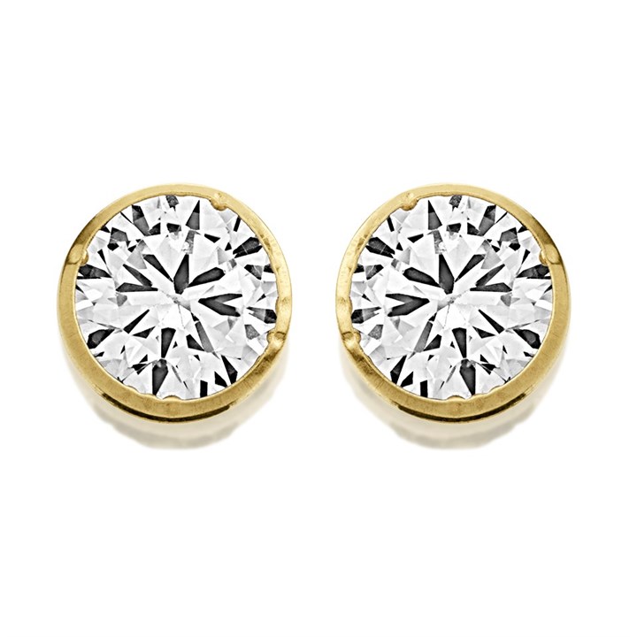 9ct White Gold Cubic Zirconia Stud Earrings - 6mm - G32108