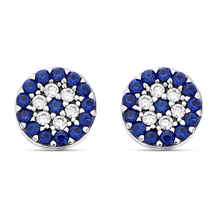 9ct White Gold Cubic Zirconia Stud Earrings - 7mm - G3270