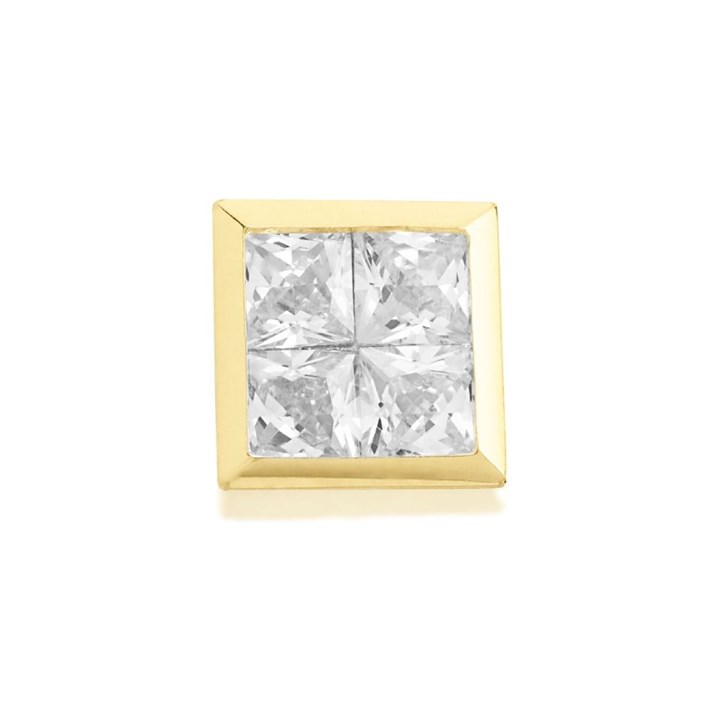 9ct Gold Cubic Zirconia Single Stud Earring - 7mm - G3427