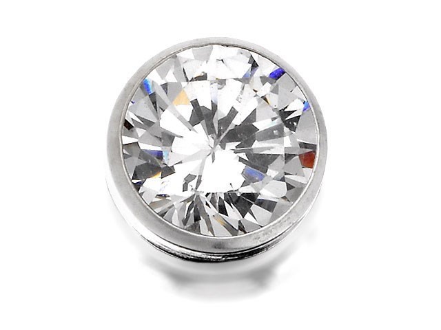 9ct White Gold Cubic Zirconia Single Stud Earring - 6mm - G3462