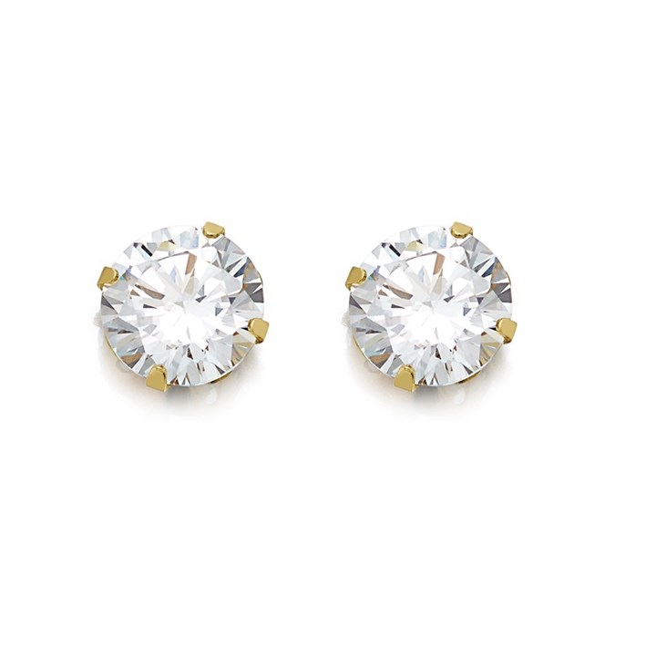 9ct Gold Cubic Zirconia Andralok Earrings - 5mm - G3969
