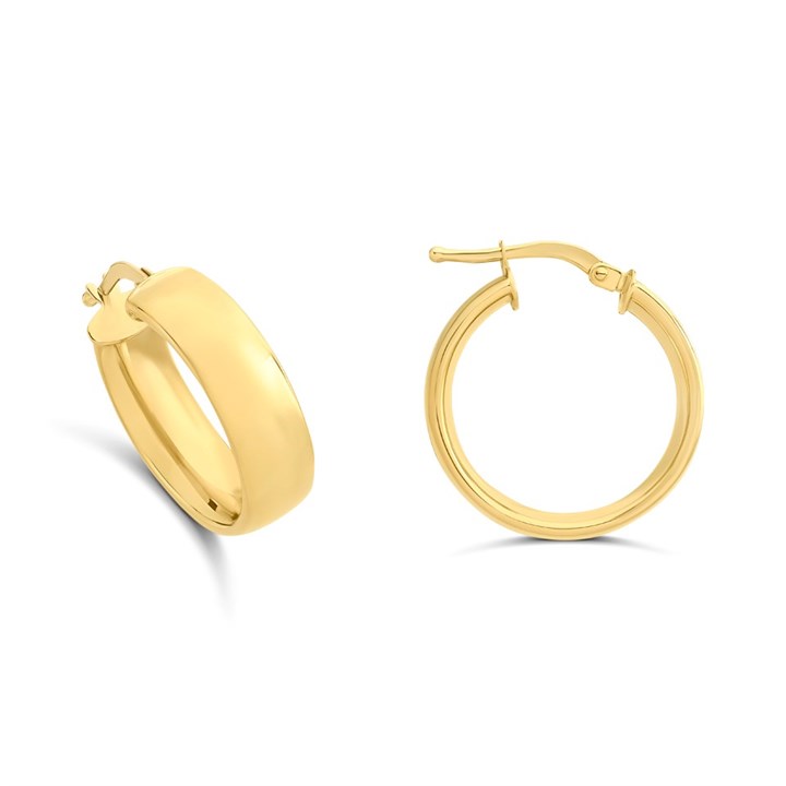 9ct Gold Hoop Earrings - 17mm - G41126