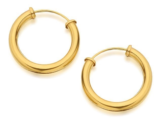 9ct Gold Hoop Earrings 17mm G4180 F.Hinds Jewellers