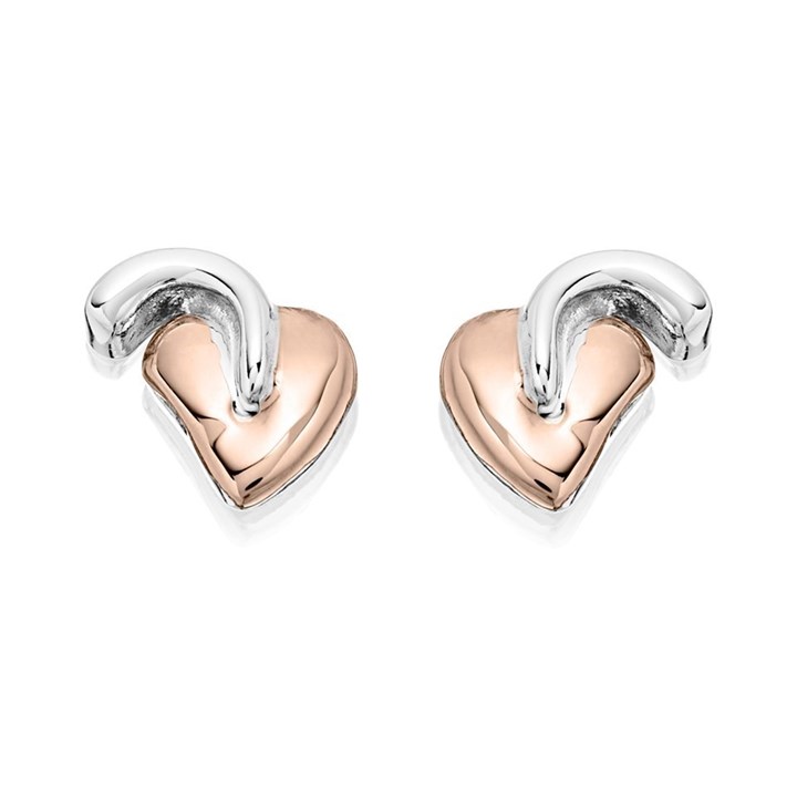 Clogau Silver And 9ct Rose Gold Tree Of Life Stud Earrings - G44139