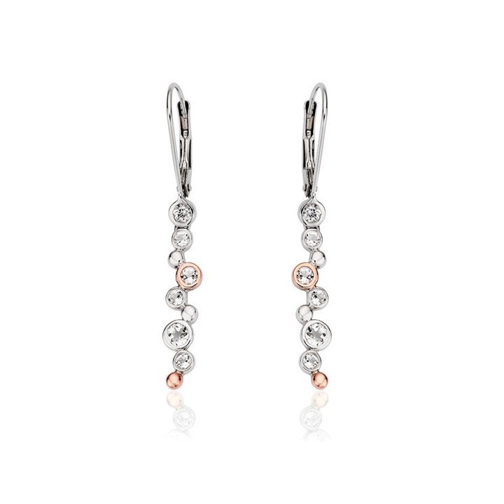 Clogau Silver And 9ct Rose Gold Celebration Drop Earrings - G44179