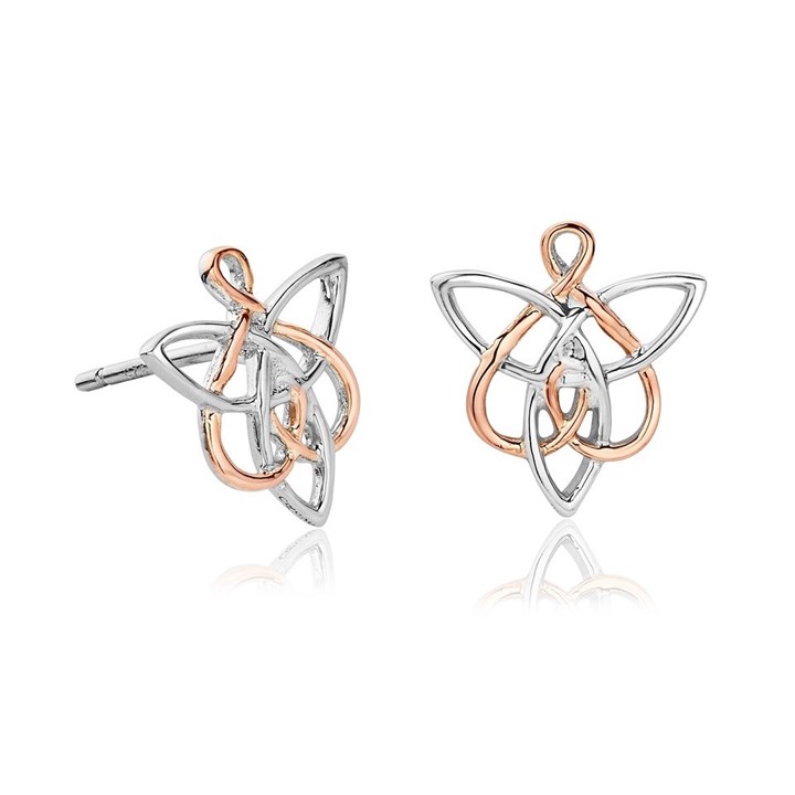 Clogau Silver And 9ct Rose Gold Fairies Of The Mine Stud Earrings - G44216