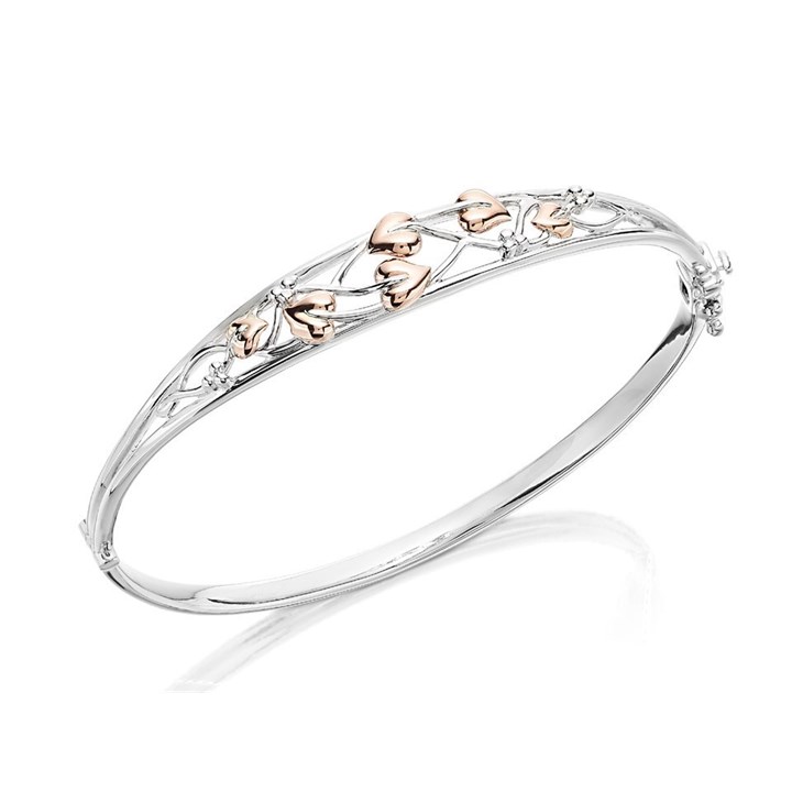 Clogau Silver And 9ct Rose Gold Tree Of Life Bangle - G4481