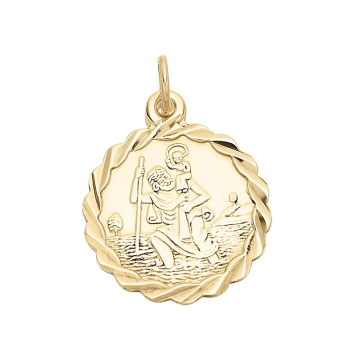 9ct Gold St. Christopher Medallion - 18mm - G5320
