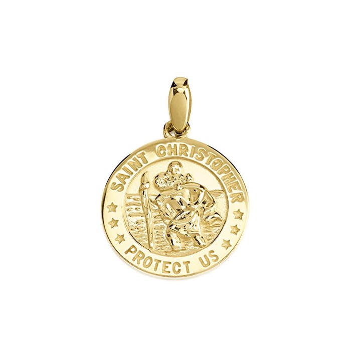 9ct Gold St. Christopher Medallion - 14mm - G5322