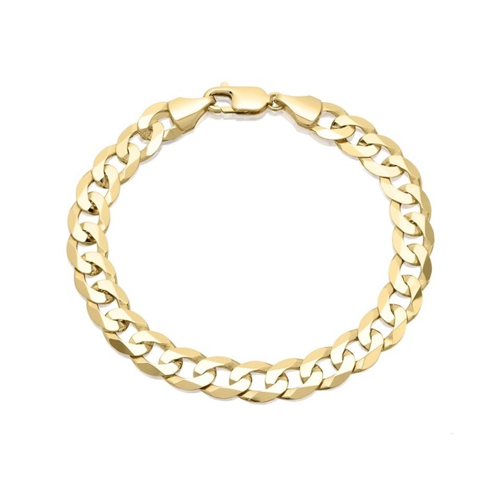 9ct Gold 9.5mm Wide Heavyweight Curb Bracelet - 8.5in - G5662