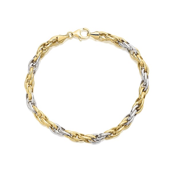 Aureus 9ct Gold Bonded Two Colour Bracelet 7.5in G6005 F.Hinds