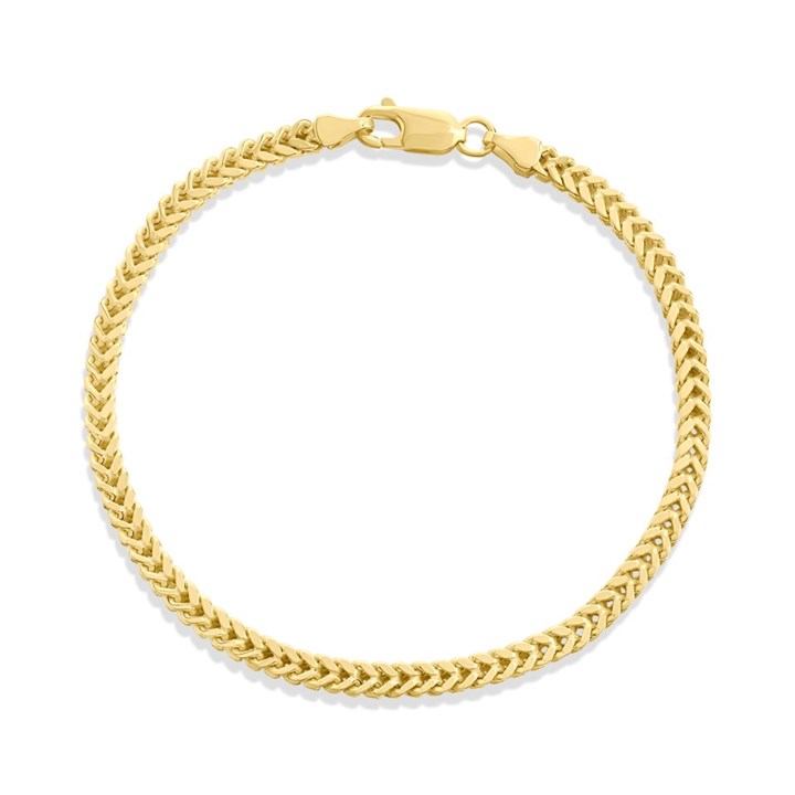 AUREUS Sterling Silver & 9ct Bonded Gold 7.5in Franco Bracelet - G60111