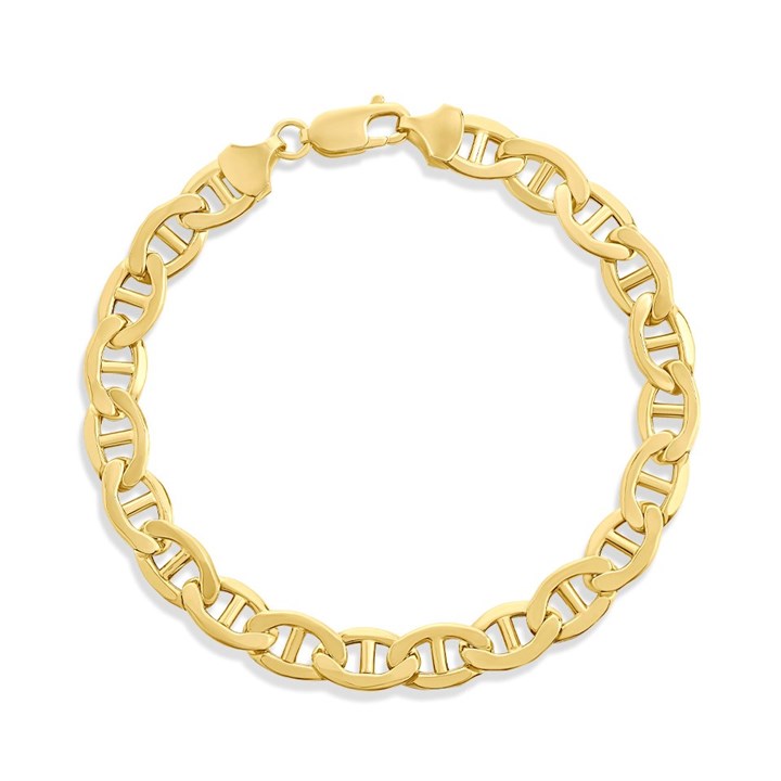 AUREUS Sterling Silver & 9ct Bonded Gold 8.25in Anchor Bracelet - G60113