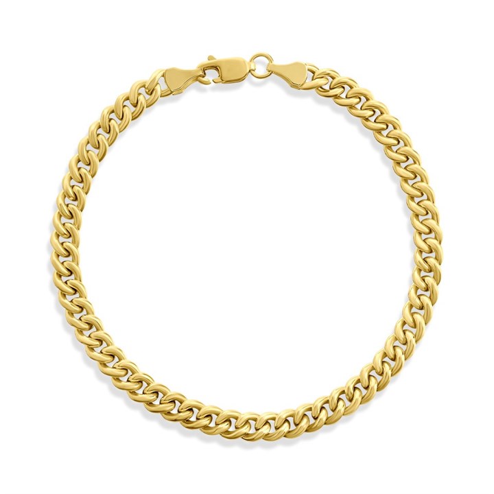 AUREUS Sterling Silver & 9ct Bonded Gold Curb 7.5in Bracelet - G60118