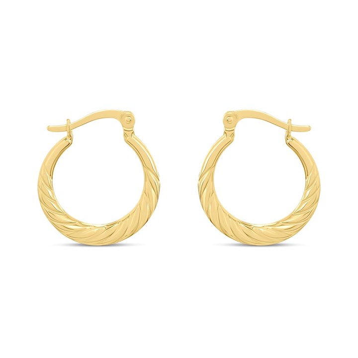 AUREUS Sterling Silver & 9ct Bonded Gold Twist Creole Earrings - G60171