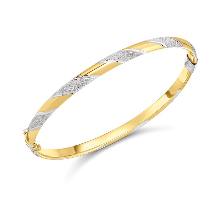AUREUS Sterling Silver & 9ct Bonded Gold Two Colour Twist Bangle - G6081