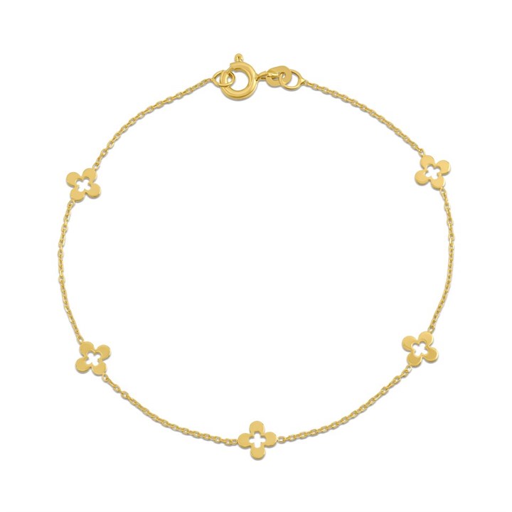 9ct Gold Floral Station  Bracelet - G64110