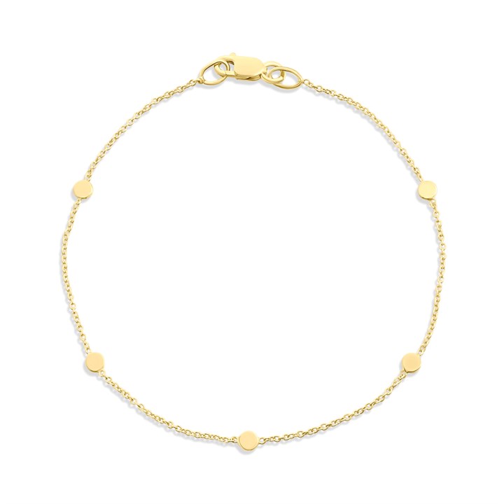 9ct Gold Round Disc 7inch Bracelet - G64118