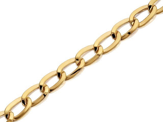 9ct Gold 6mm Wide Oval Curb Bracelet - 7.5in - G7240