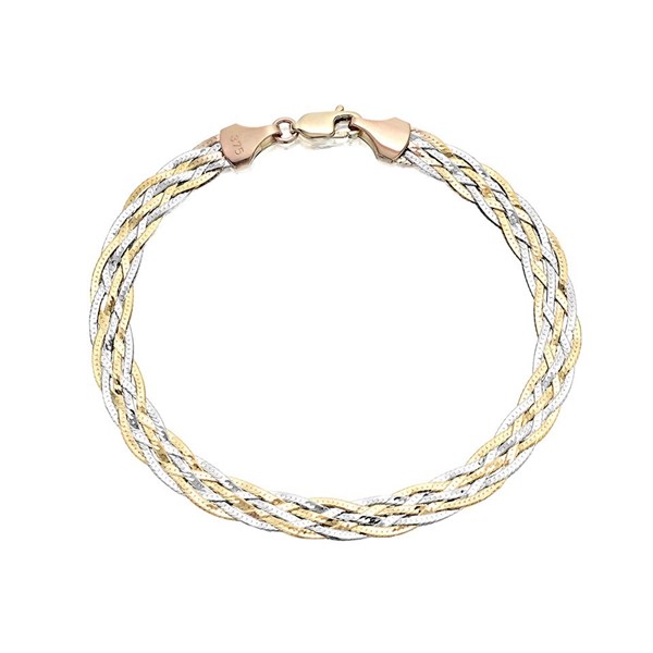 Braided Herringbone ブレスレット 英国 9ctゴールド Braided Herringbone Bracelet Gold — Violette Boutique