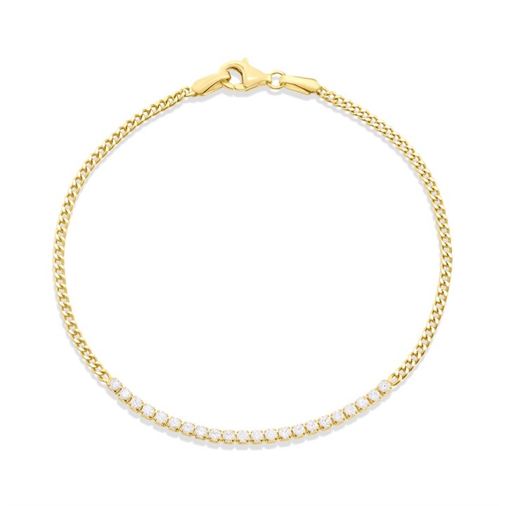 9ct Gold CZ Line Bracelet - G8353
