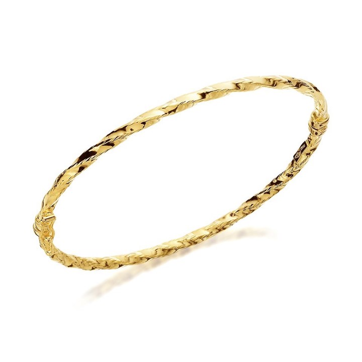9ct Gold Twist Bangle - EXCLUSIVE - G8418