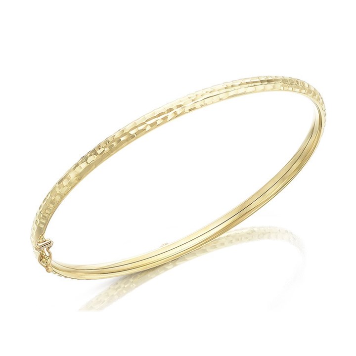 9ct Gold Diamond Cut Bangle - EXCLUSIVE - G8427