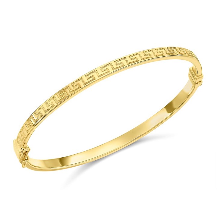 9ct Gold Greek Key Bangle - G8435