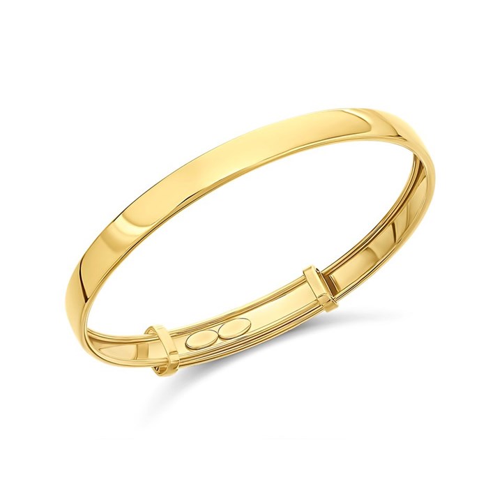 9ct Gold Plain Expanding Baby Bangle - G8441