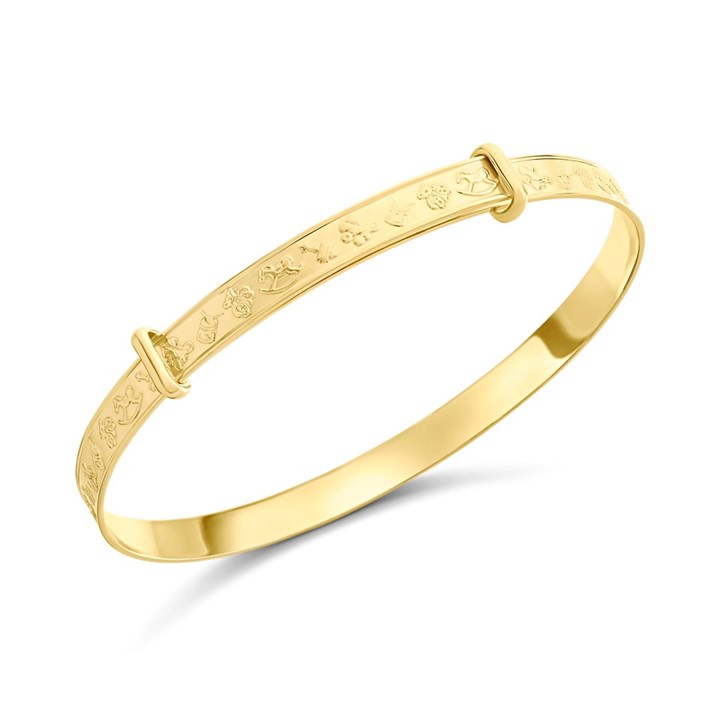 9ct Gold Nursery Baby Bangle - G8463
