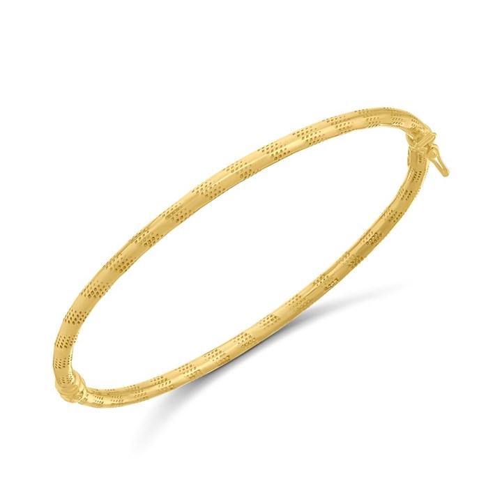 9ct Gold Hinged Bangle - G8465