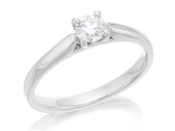 Platinum Diamond Solitaire Engagement Ring - 36pts - G/I2 - H0186