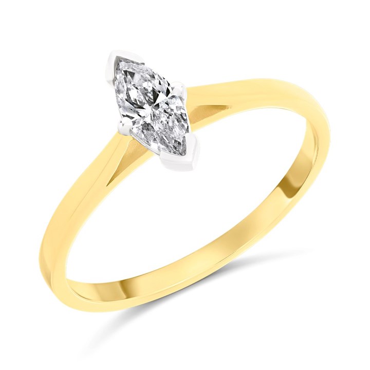 18ct Yellow Gold Diamond Solitaire Engagement Ring - 33pts - F/I1 - H03173