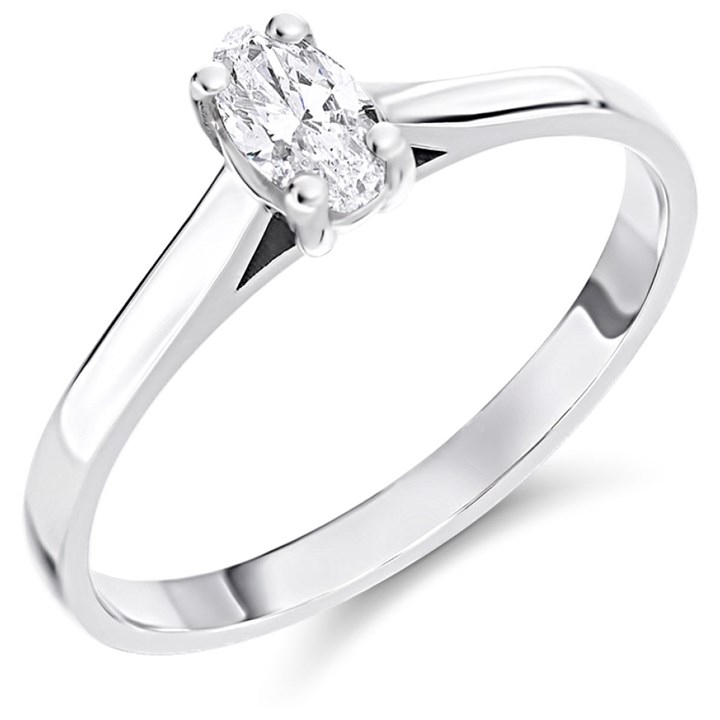 Platinum Diamond Solitaire Engagement Ring - 34pts - I/SI2 - H0365