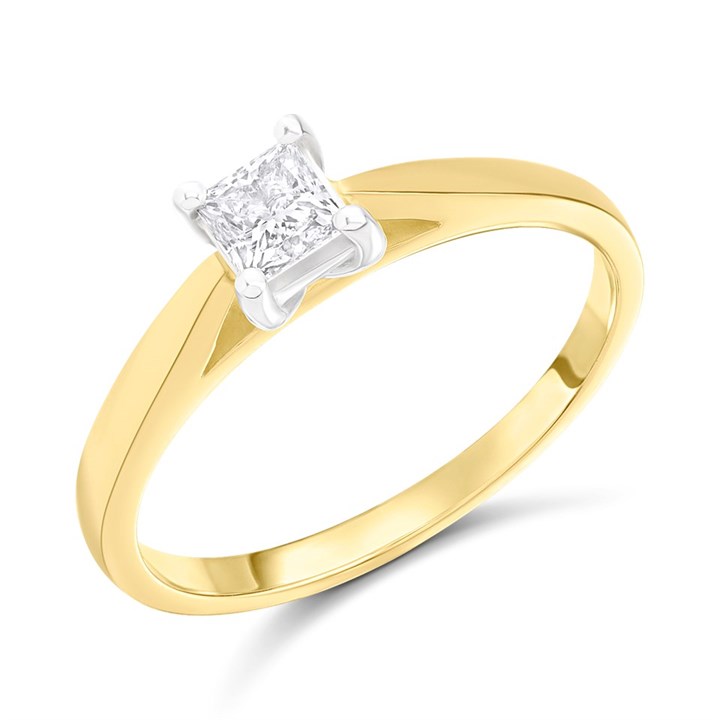18ct Yellow Gold Diamond Solitaire Engagement Ring - 40pts - J/VVS2 - H041088