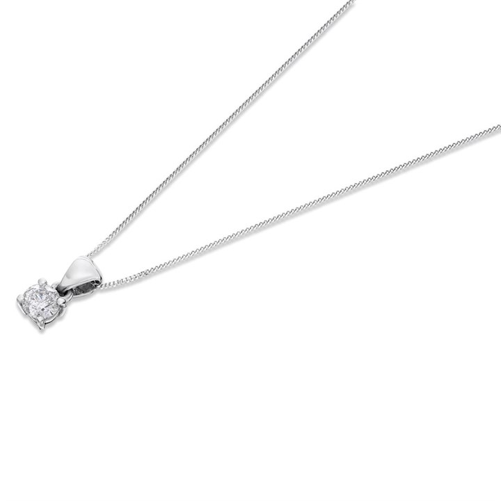 18ct White Gold Diamond Solitaire Pendant - 45pts - F/SI1 - H041090