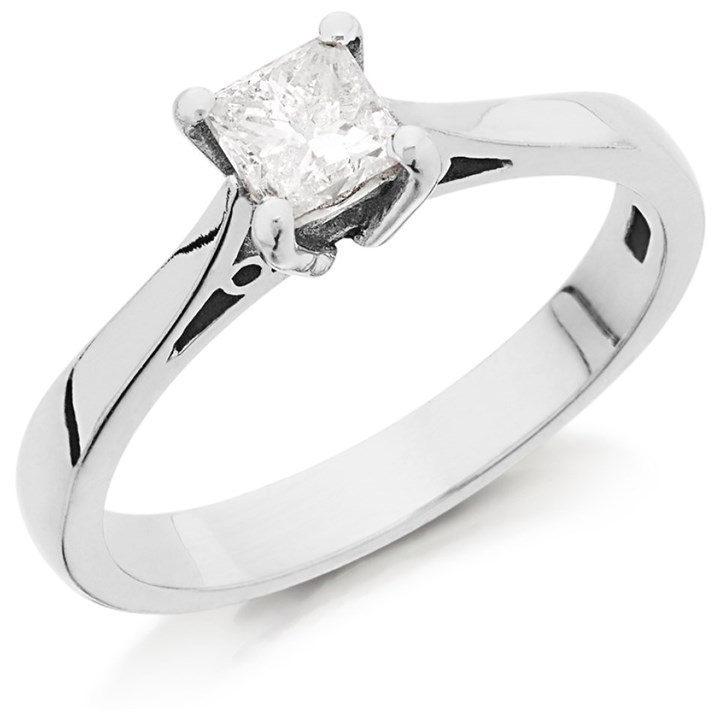 18ct White Gold Diamond Solitaire Engagement Ring - 40pts - K/I1 - H04121