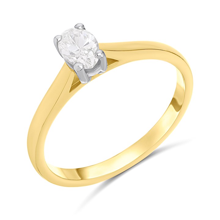 18ct Yellow Gold Diamond Solitaire Engagement Ring - 46pts - Certificated - H041224