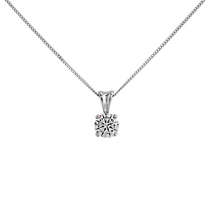 18ct White Gold Diamond Solitaire Necklace - 42pts - J/I1 - H04203